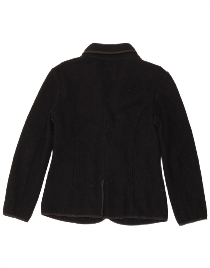 Jaqueta blazer feminina Woolrich com 4 botões Reino Unido 14 grande lã preta