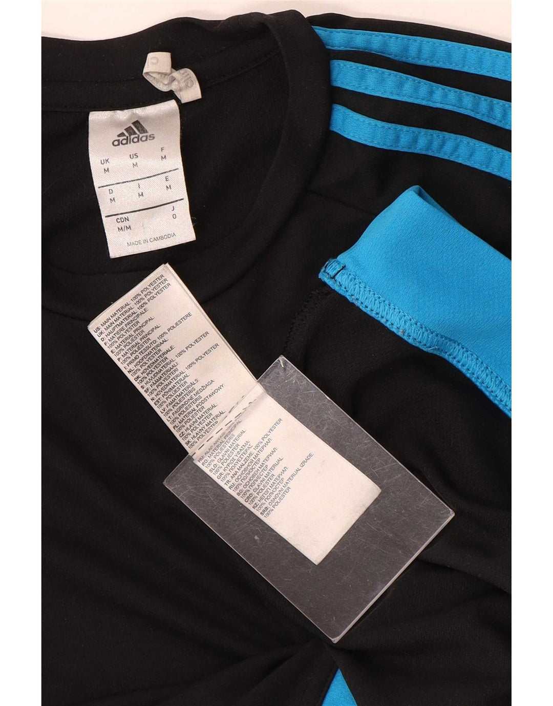 Adidas Mens Climalite Camiseta Top Médio Preto Colorblock Poliéster