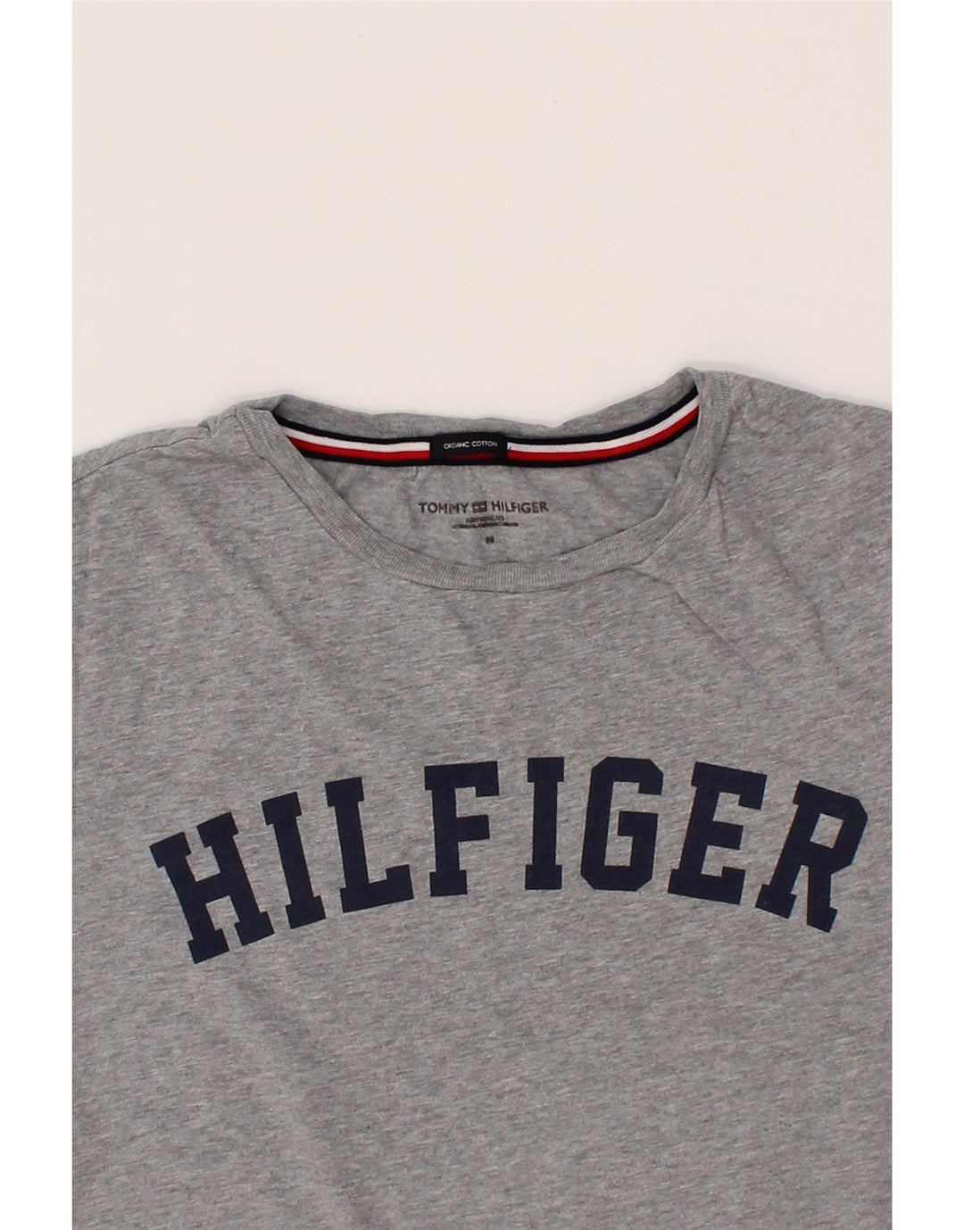 Camiseta masculina TOMMY HILFIGER com estampa gráfica cinza médio algodão