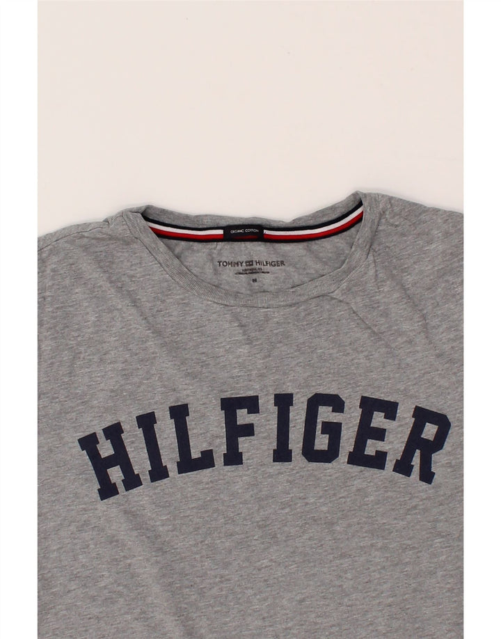 Camiseta masculina TOMMY HILFIGER com estampa gráfica cinza médio algodão