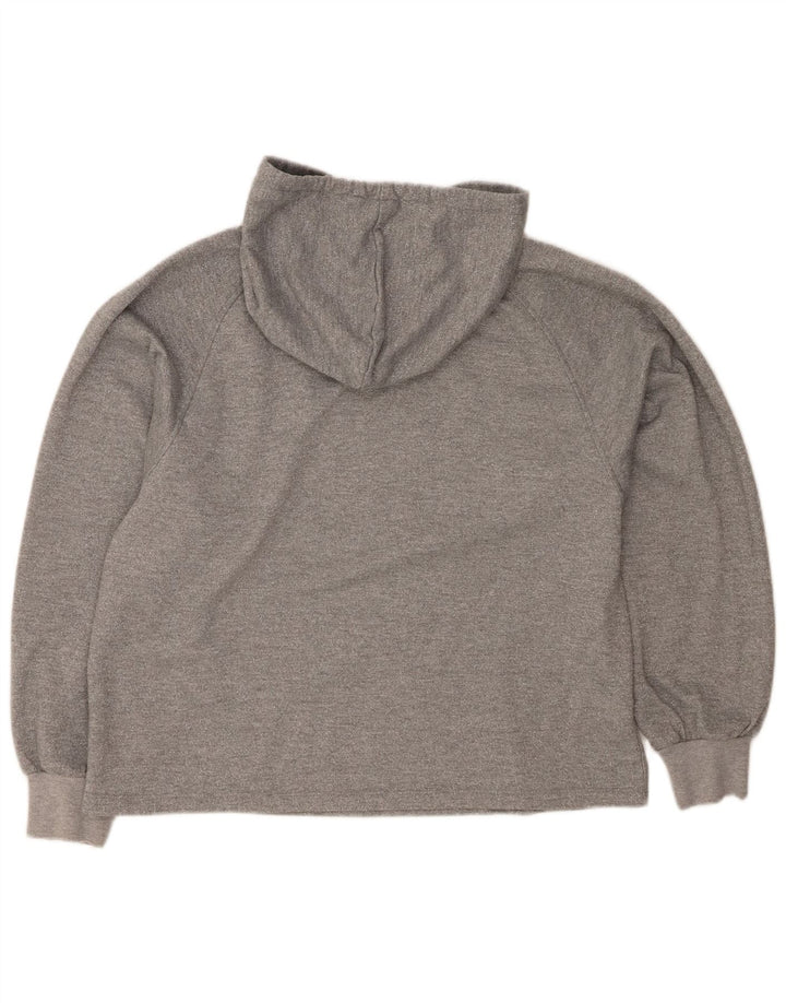 Suéter feminino DKNY com capuz grande e gráfico UK 14 poliéster cinza médio