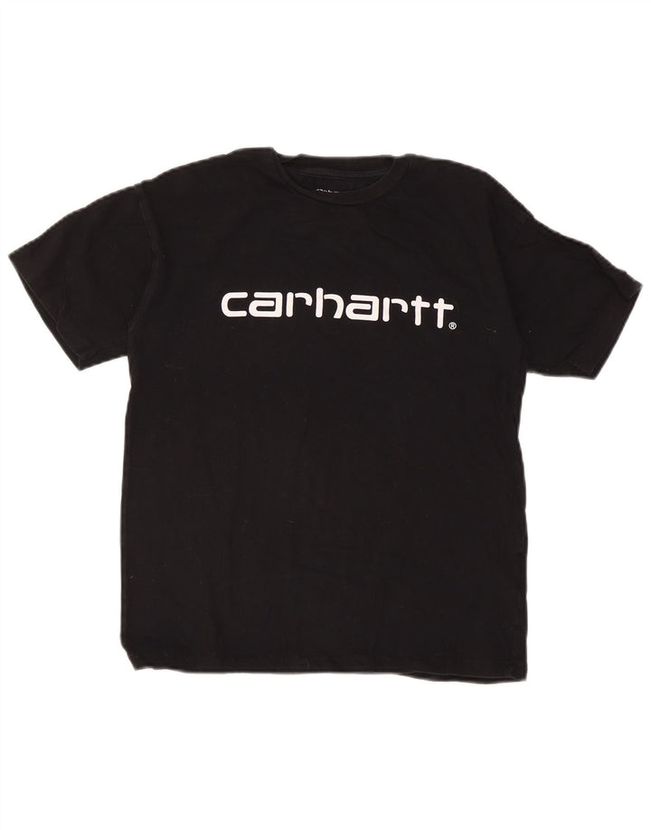 Carhartt Camiseta masculina gráfica top pequeno algodão preto