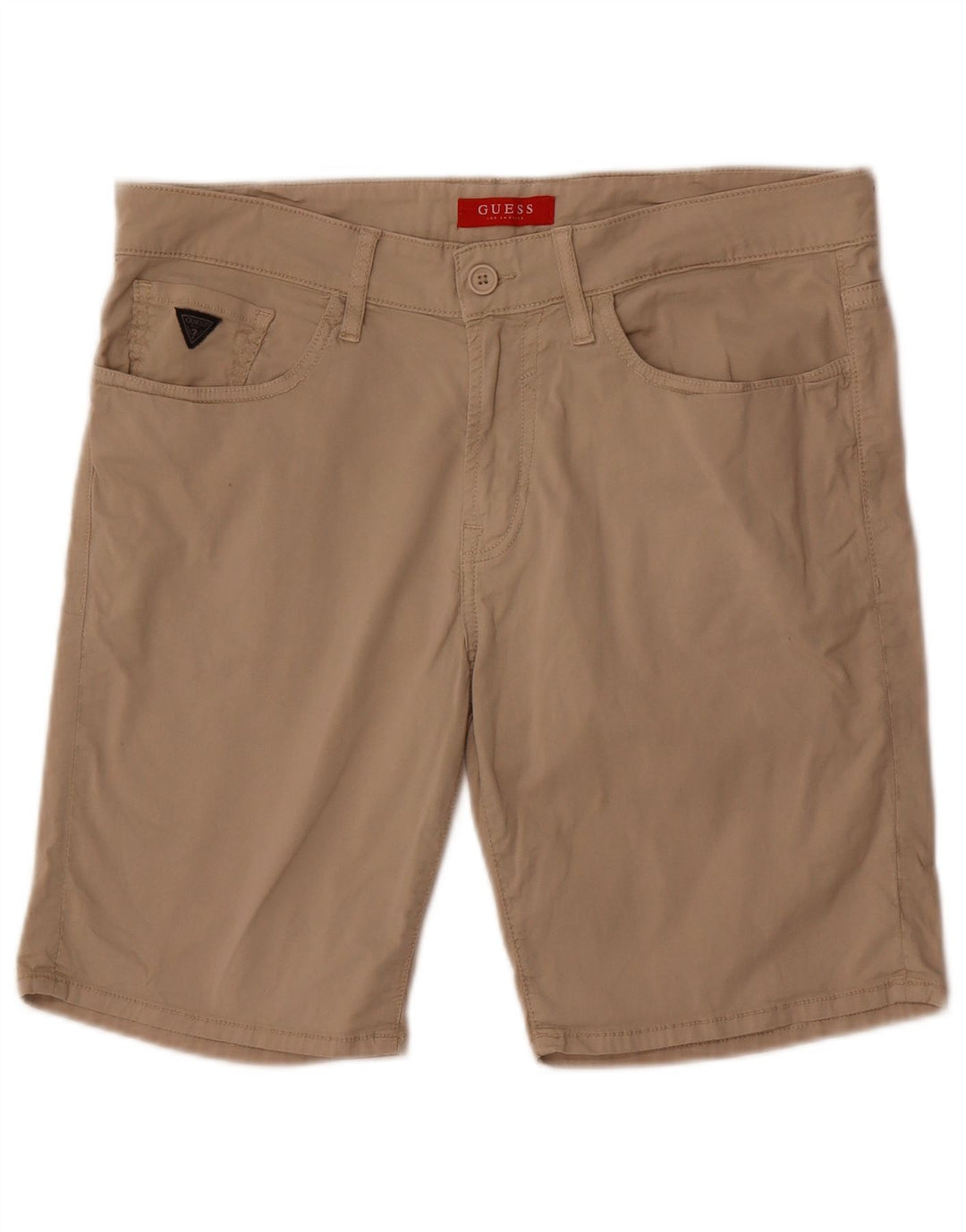 Guess Mens Casual Shorts W34 Grande Algodão Bege