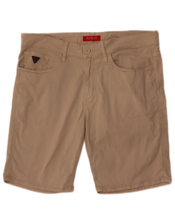 Guess Mens Casual Shorts W34 Grande Algodão Bege