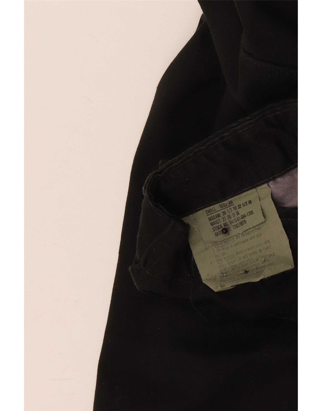 Calças cargo regulares femininas vintage pequenas W28 L30 algodão preto