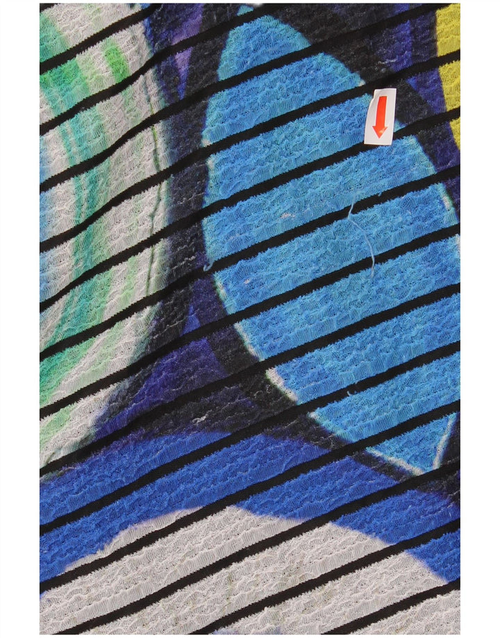 DESIGUAL Vestido feminino linha A UK 10 pequeno multicolorido geométrico