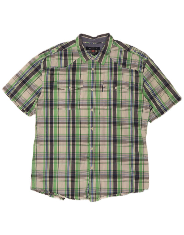 Camisa masculina de manga curta Ecko Unlimited 2XL algodão xadrez verde