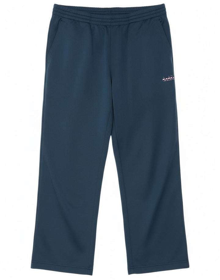 Calça de treino feminina Diadora UK 16 grande poliéster azul marinho