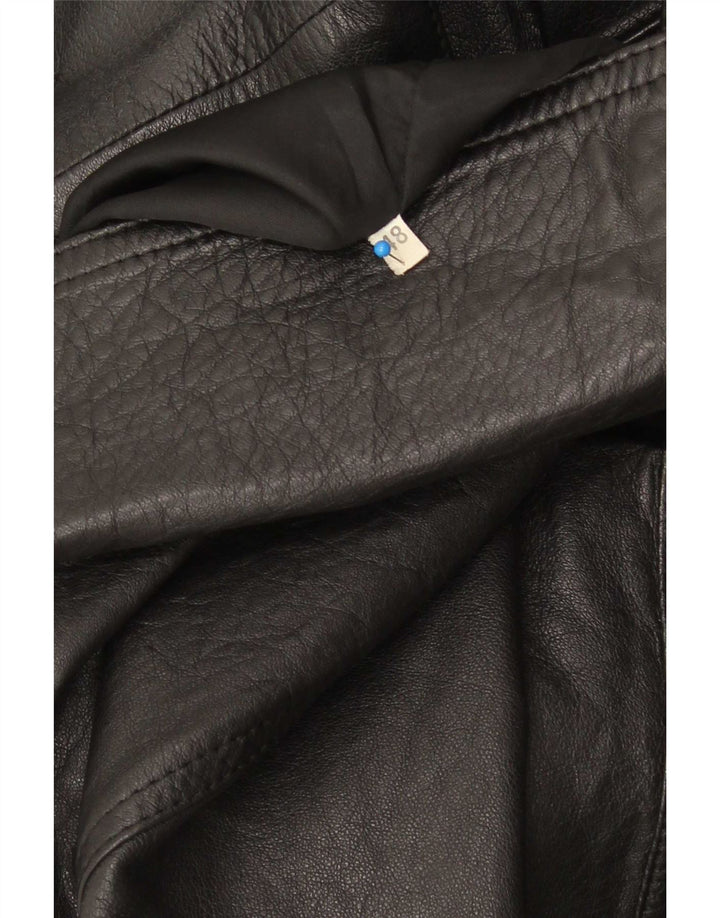 Casaco masculino vintage de couro com peito duplo IT 48 médio preto