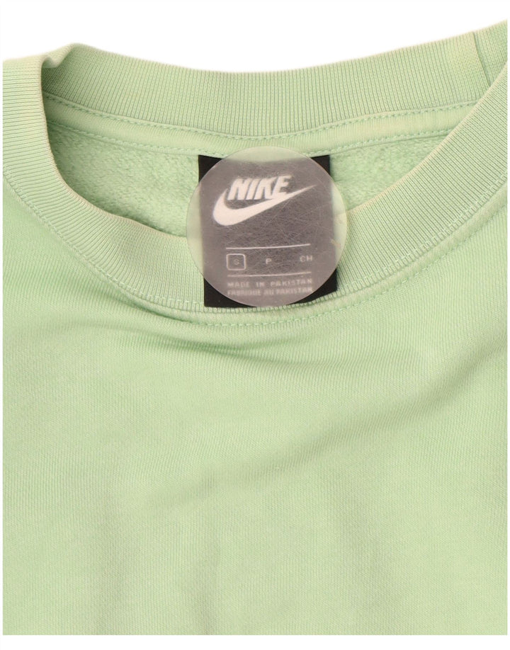 NIKE feminino oversized moletom jumper UK 10 pequeno algodão verde