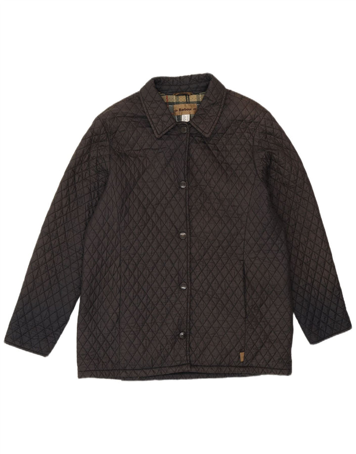 Jaqueta acolchoada feminina BARBOUR UK 14 grande nylon preto