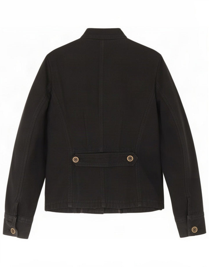 Zara Womens Trafaluc Utility Jacket UK 14 Algodão preto médio