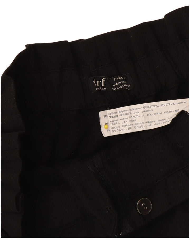 Zara Shorts feminino Trafaluc cintura alta casual médio W26 poliéster preto