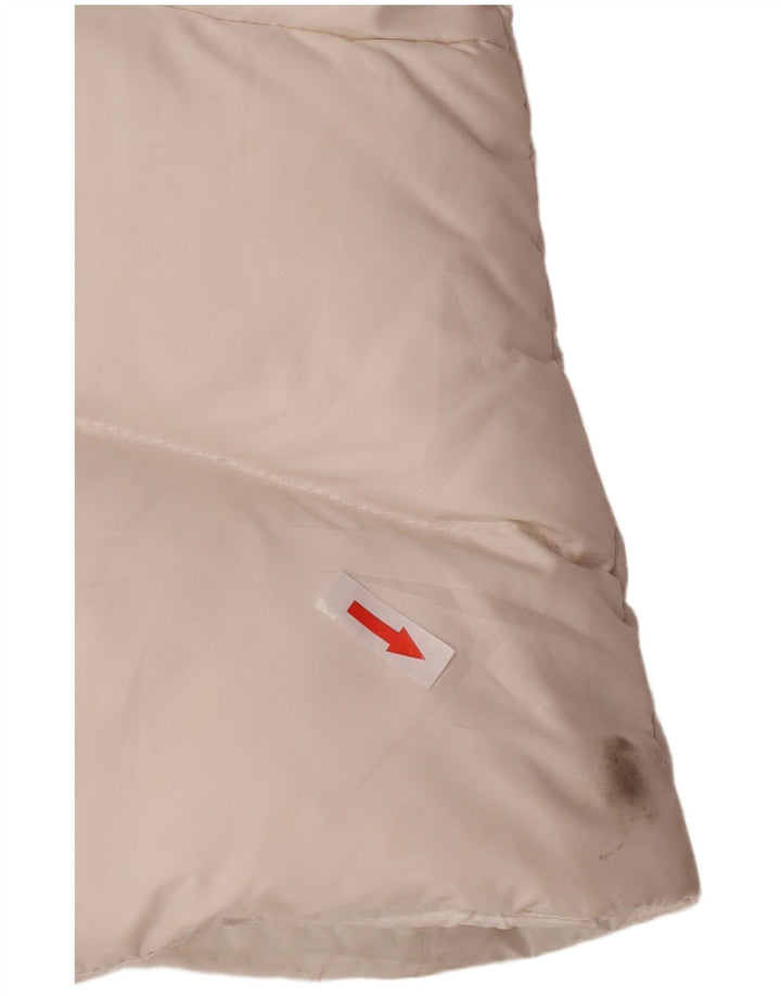 Colete acolchoado com capuz feminino Nike UK 12/14 médio branco poliéster