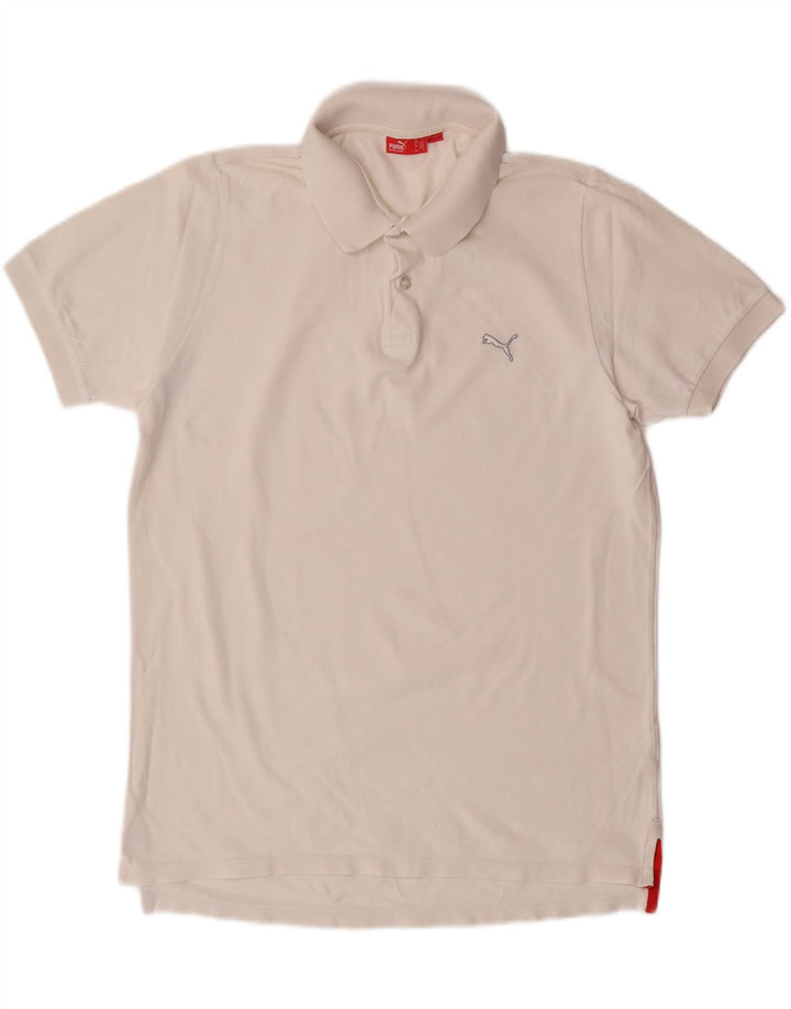 PUMA Mens Polo Shirt Small White Cotton Vintage Puma and Second-Hand Puma from Messina Hembry 