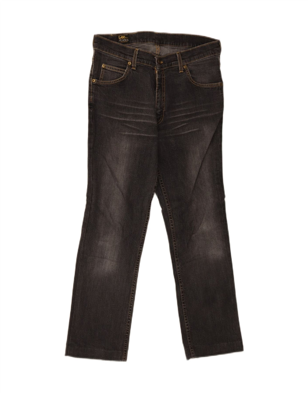 Jeans retos femininos LEE W31 L25 algodão cinza