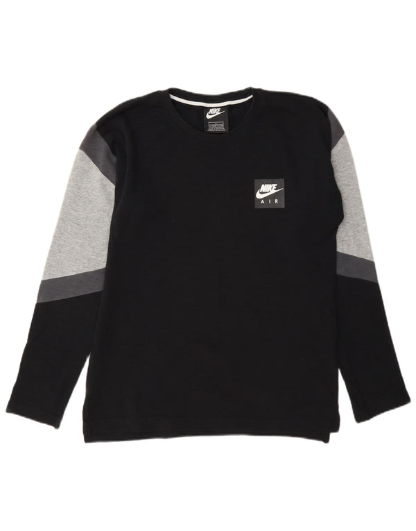 Top Nike Boys Manga Longa 12-13 Anos Grande Preto Colorblock Algodão