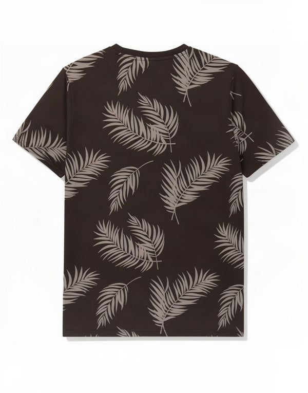 Camiseta masculina Puma Graphic Top Médio Algodão Floral Preto