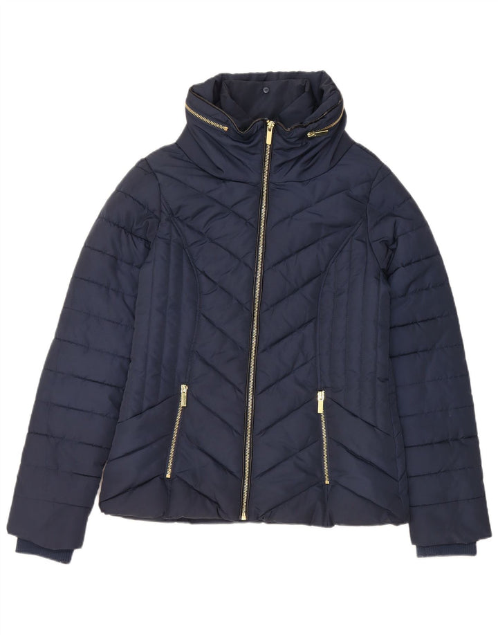 Jaqueta acolchoada com capuz feminina Oasis UK 6 XS azul marinho poliéster