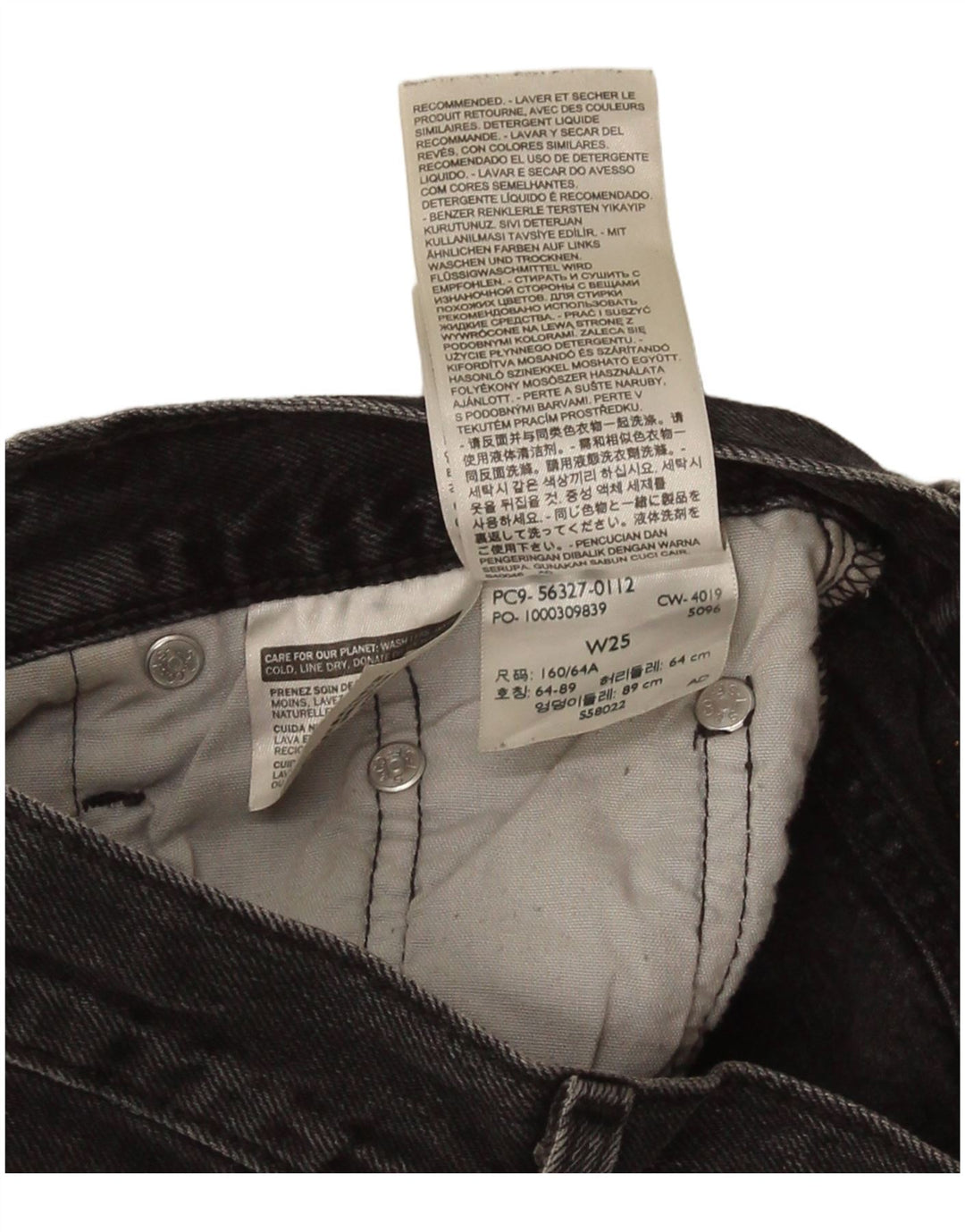 Shorts jeans feminino Levi's 501 W25 XS algodão cinza