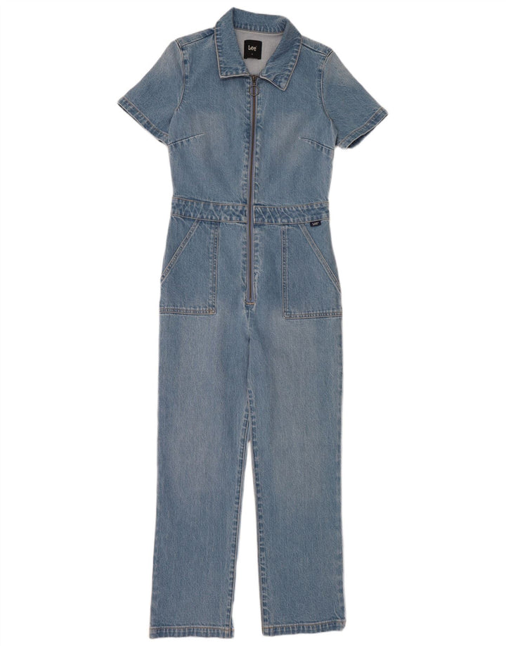 Macacão jeans feminino Lee US 10 grande algodão azul