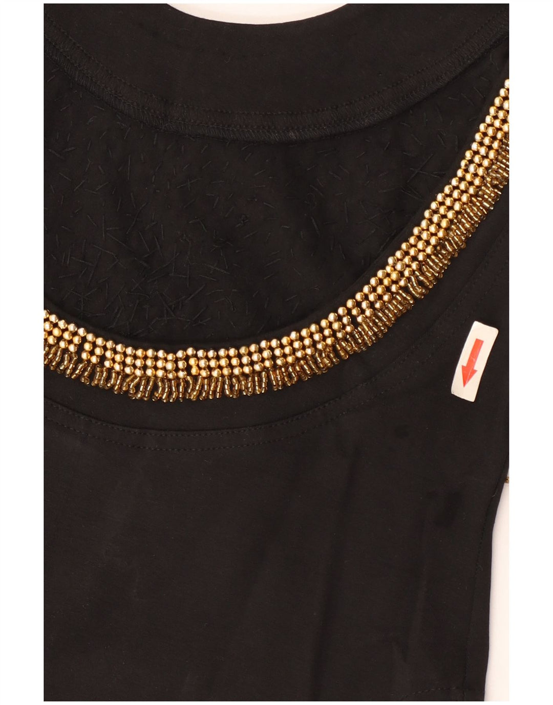 Body feminino vintage de manga comprida UK 12 algodão preto médio