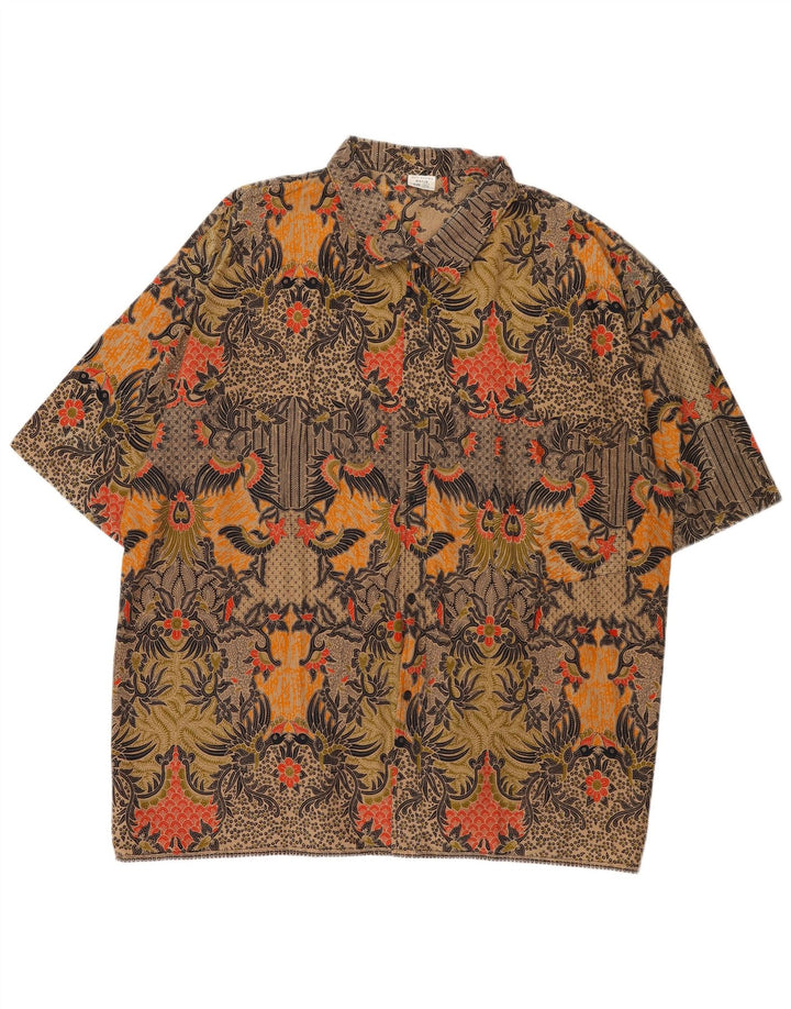 Alit Astika Camisa masculina de manga curta com padrão abstrato 5XL multicolorida
