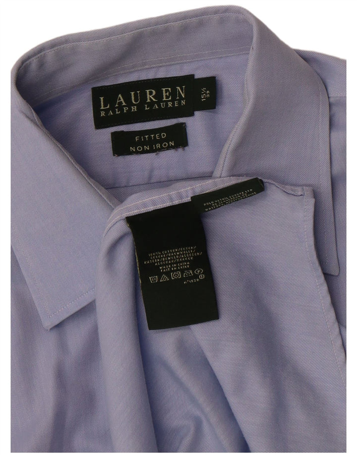 Camisa masculina Ralph Lauren tamanho 15 1/2 39 algodão azul médio