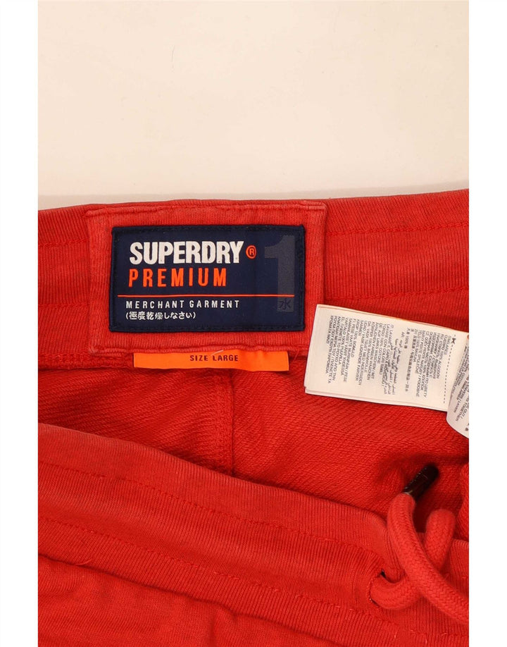 Superdry Mens Sport Shorts Grande Algodão Vermelho