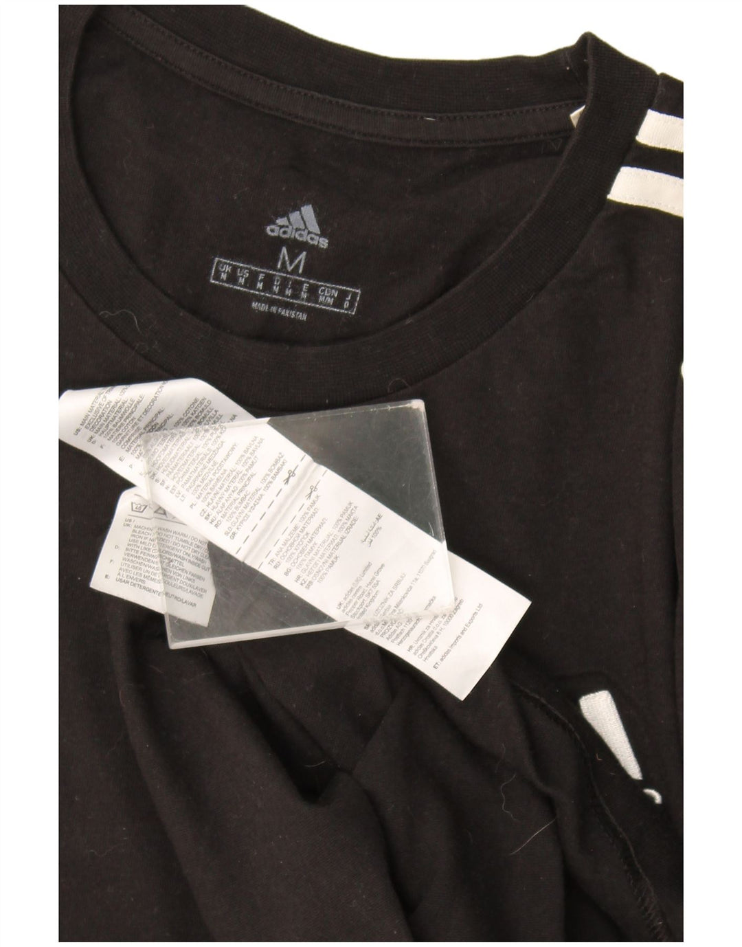 Adidas Mens Camiseta Top Médio Algodão Preto