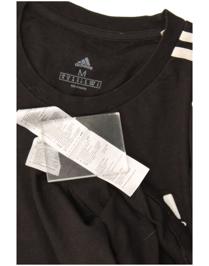 Adidas Mens Camiseta Top Médio Algodão Preto