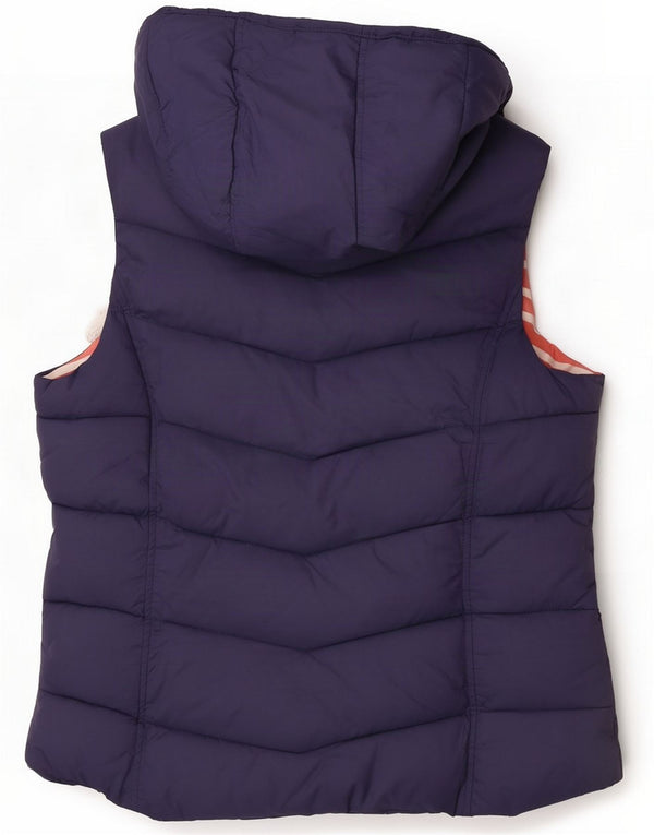 Joules Colete acolchoado feminino com capuz Reino Unido 14 grande bloco colorido azul marinho