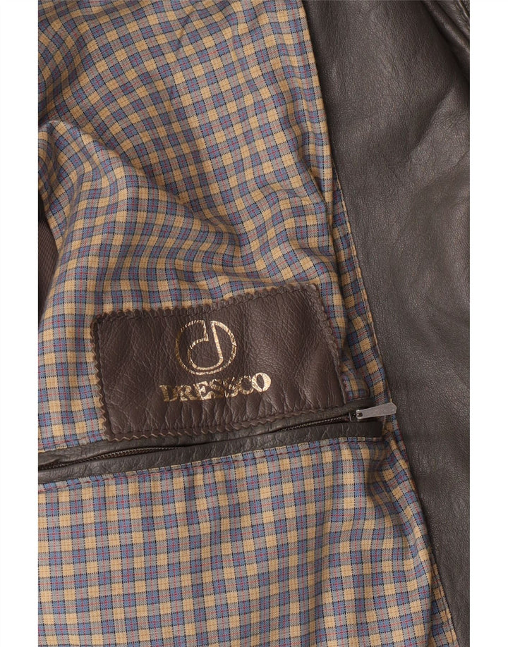 Casaco de couro masculino DRESSCO IT 54 2XL couro cinza
