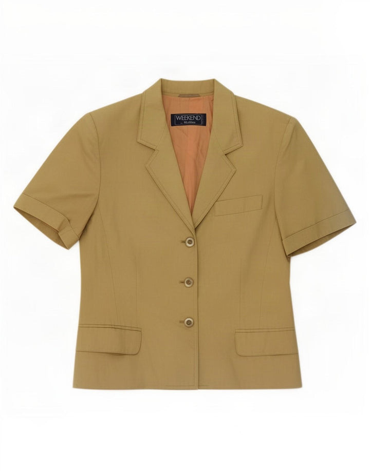 Max Mara Jaqueta Blazer Feminina Weekend 3 Botões Reino Unido 14 Grande Caqui