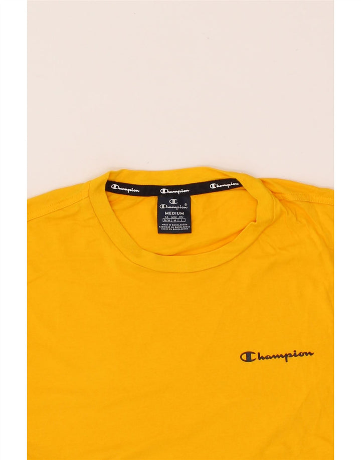 CHAMPION Mens T-Shirt Top Medium Yellow Cotton Vintage Champion and Second-Hand Champion from Messina Hembry 