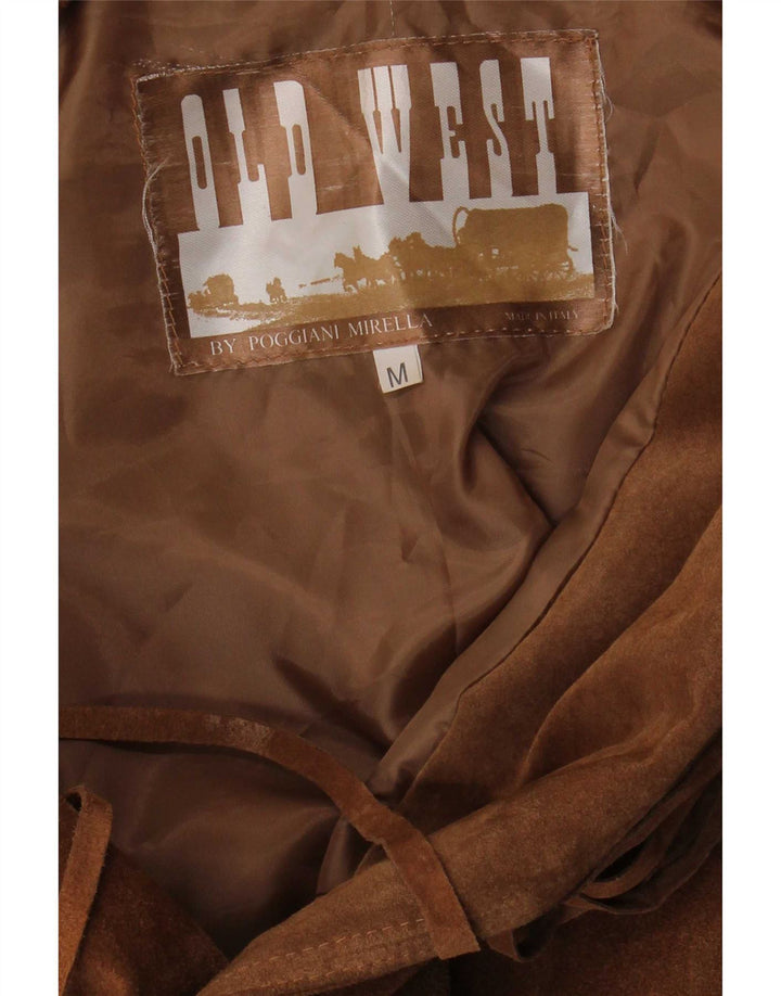 Jaqueta masculina vintage de camurça UK 38 marrom médio