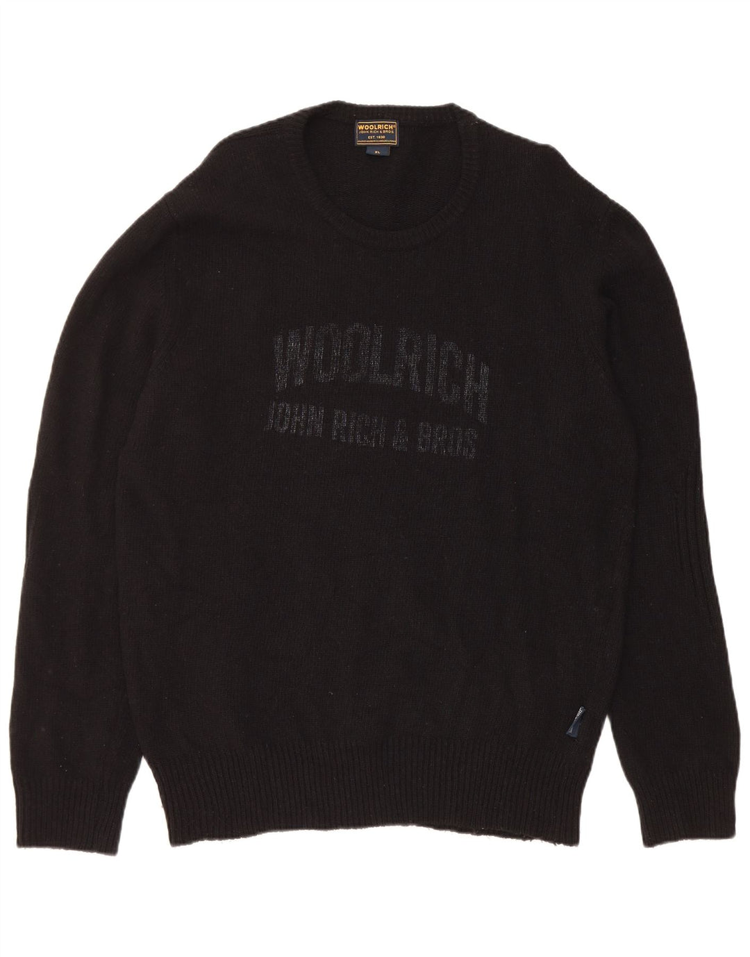 Suéter masculino Woolrich com gola redonda e lã preta XL