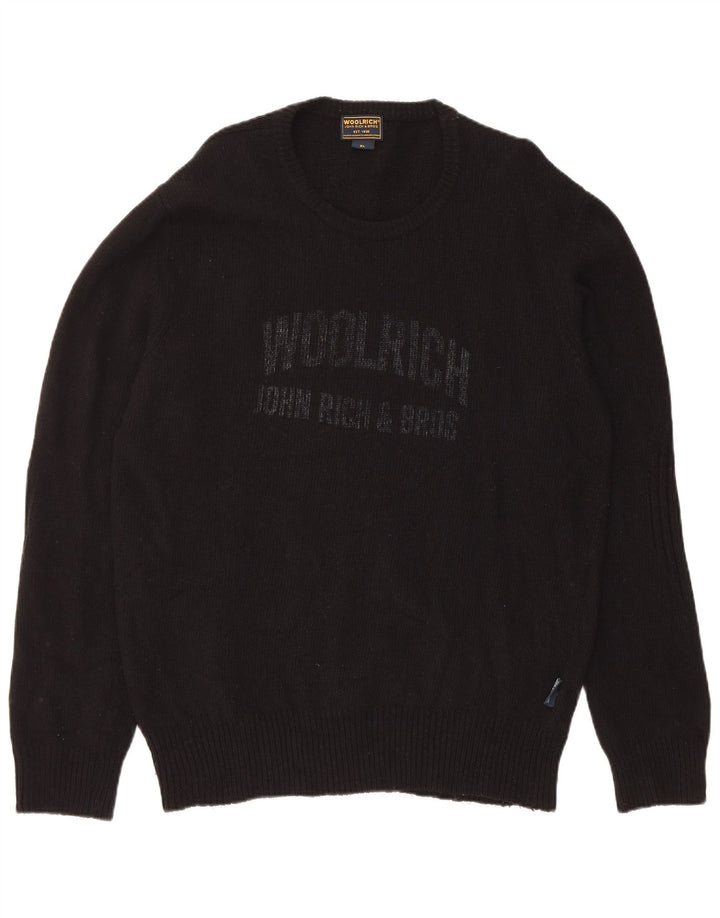 Suéter masculino Woolrich com gola redonda e lã preta XL