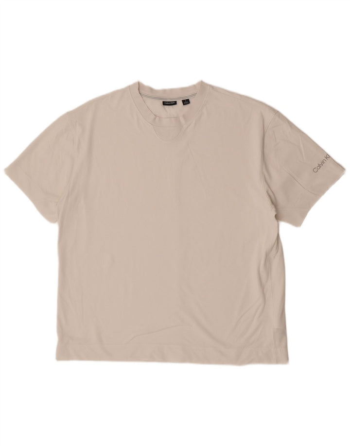 Camiseta masculina Calvin Klein grande algodão branco