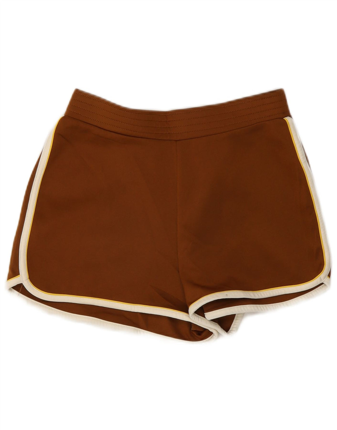 Shorts esportivo feminino Zara com ajuste relaxado UK 14 poliéster marrom médio