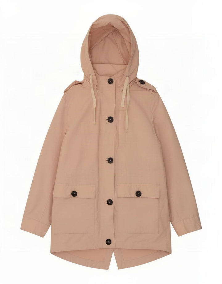 Jaqueta parka militar com capuz feminina Marks & Spencer Reino Unido 12 rosa médio