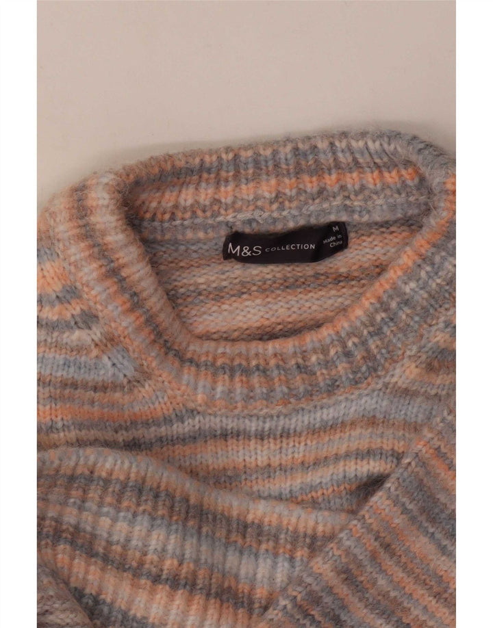 Suéter feminino Marks & Spencer com gola canoa Reino Unido 14 médio multicolorido