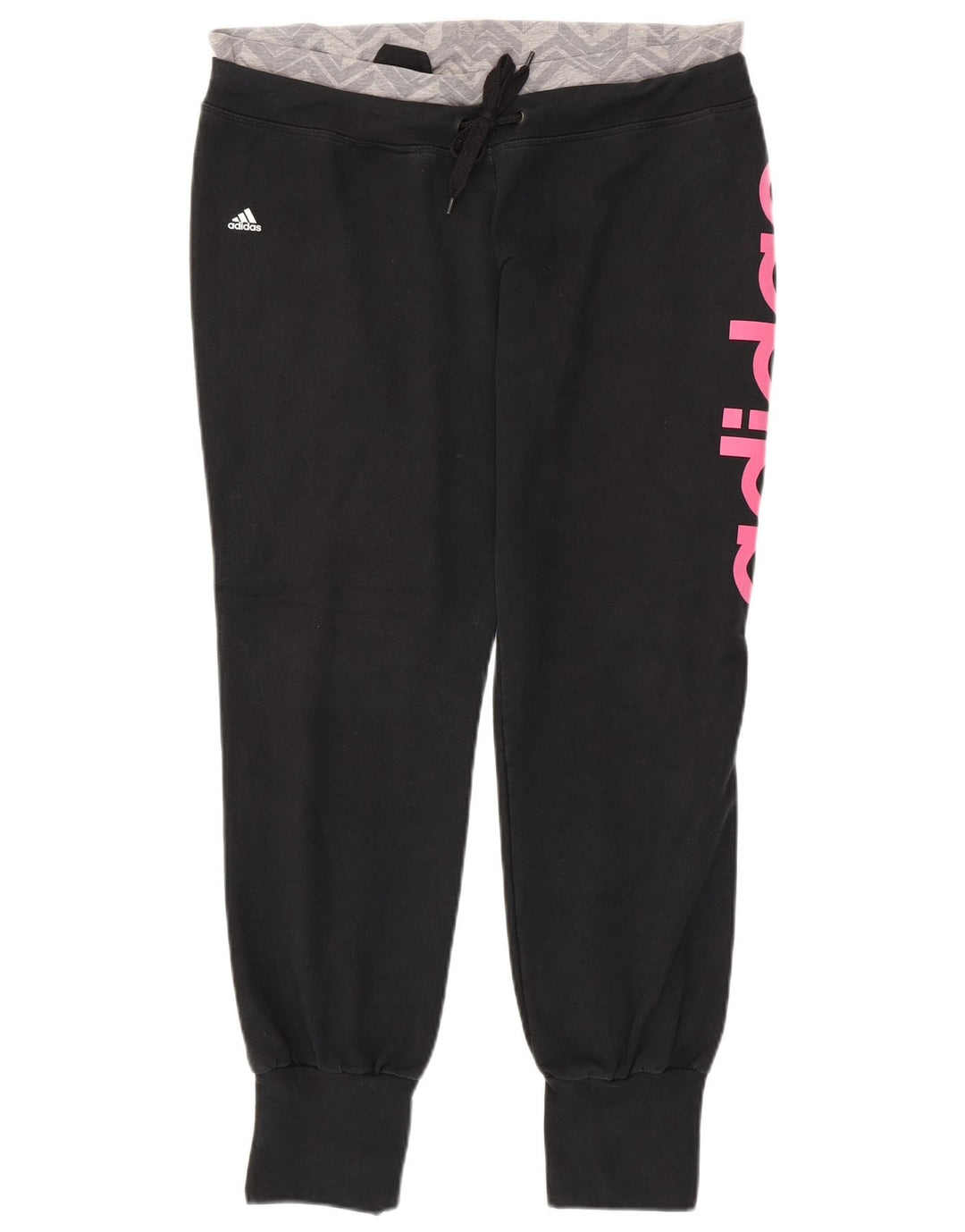 ADIDAS Womens Climalite Calças de treino Joggers UK 16/18 Grande Preto