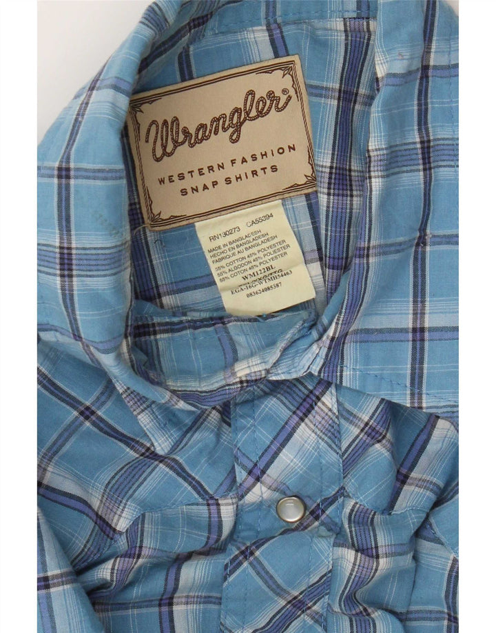 Camisa masculina Wrangler 2XL algodão xadrez azul