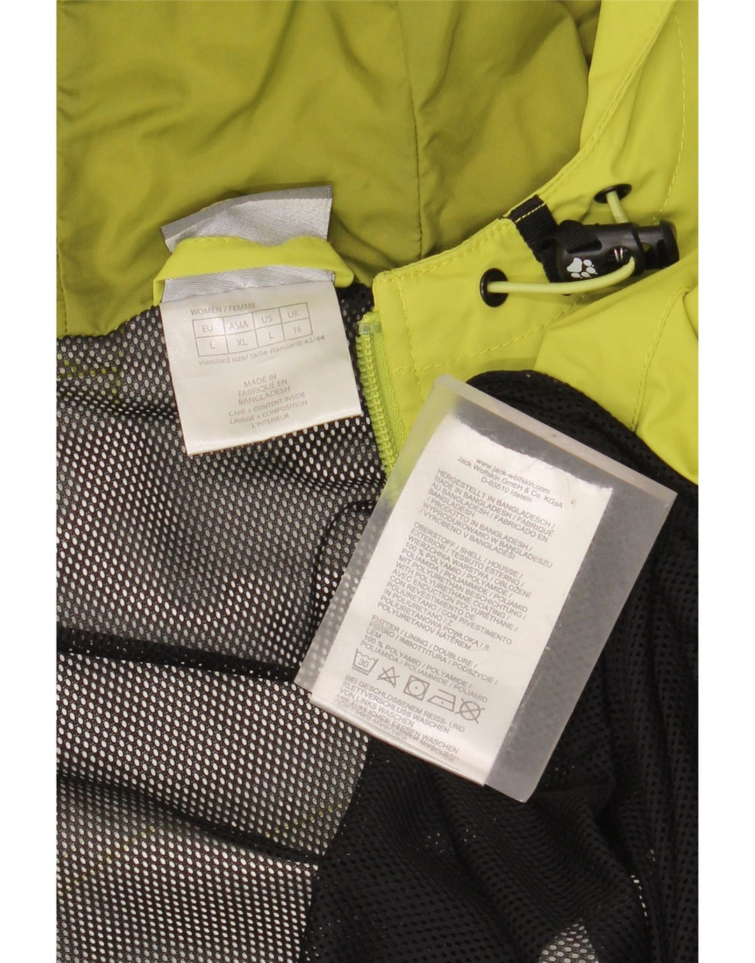 Jaqueta de chuva feminina com capuz grande JACK WOLFSKIN Reino Unido 16 grande verde