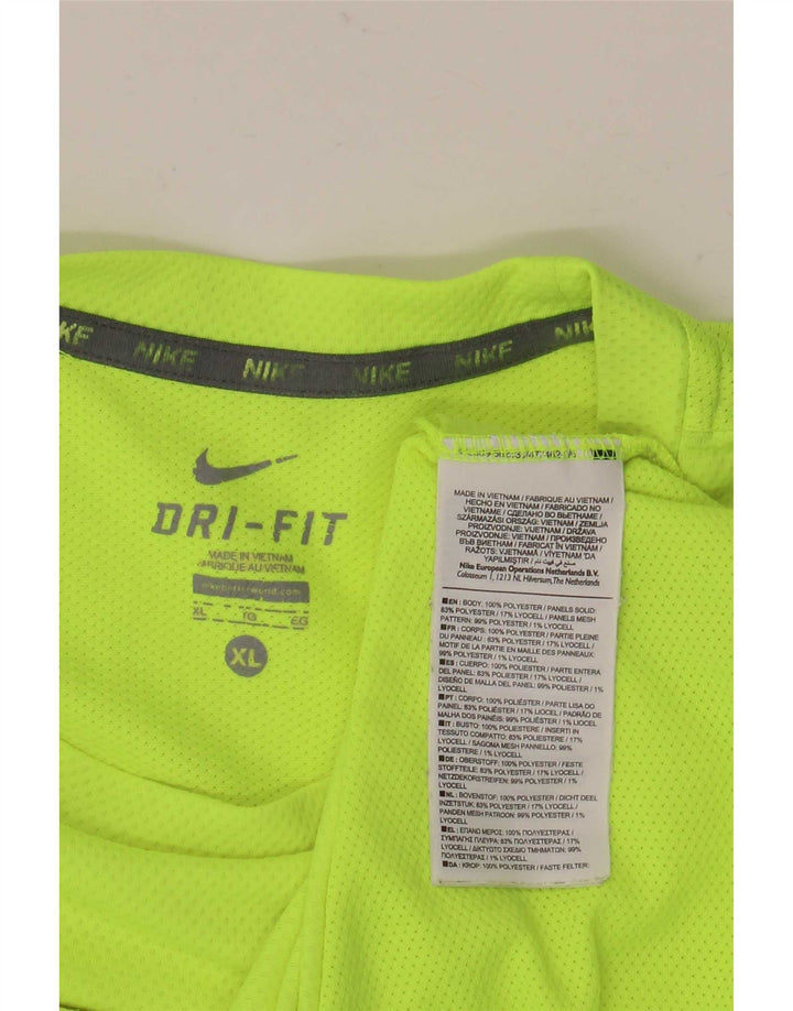 Camiseta masculina Nike Dri Fit Top XL verde colorblock poliéster