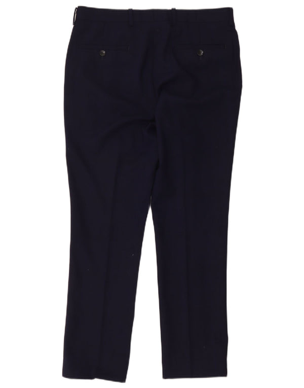 Calça feminina Dkny Slim Fit W34 L29 Lã Azul Marinho