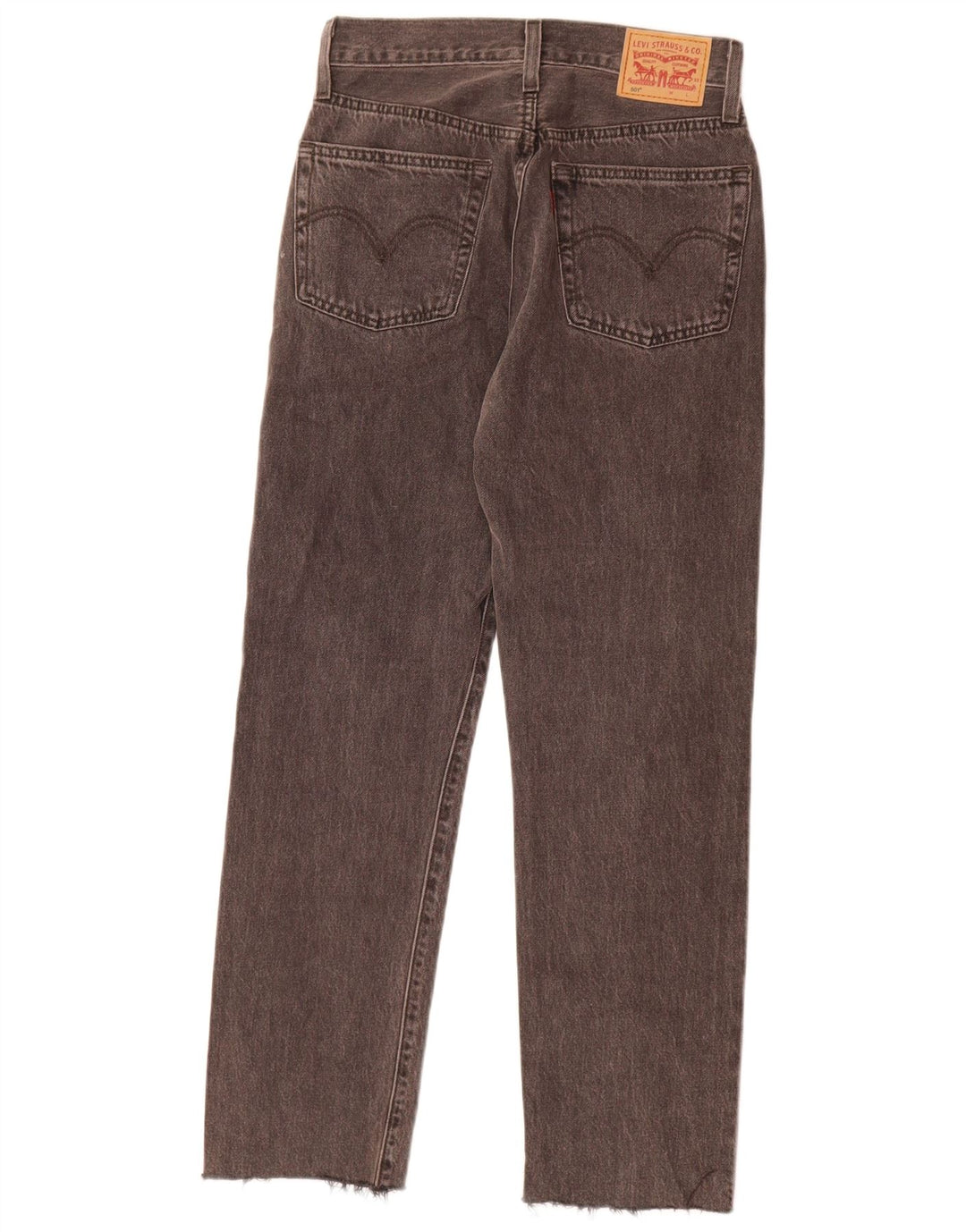 Jeans feminino Levi's 501 Straight W25 L28 algodão cinza