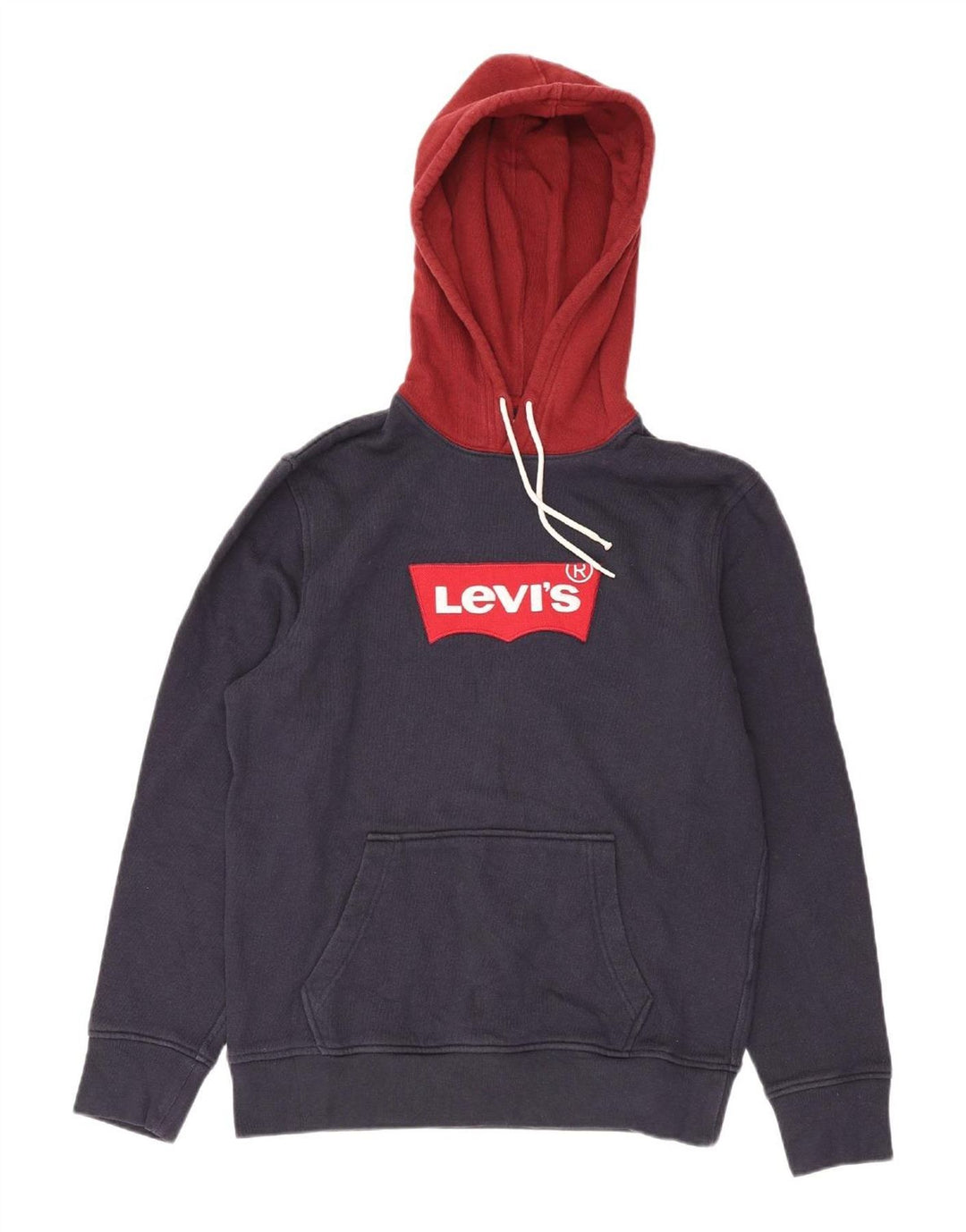 Suéter com capuz gráfico masculino LEVI'S pequeno algodão azul marinho