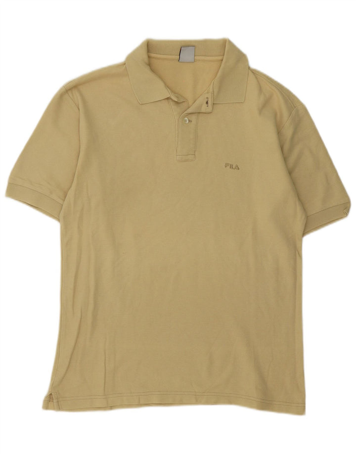 Camisa polo masculina Fila Regular Fit IT 46 pequeno algodão amarelo